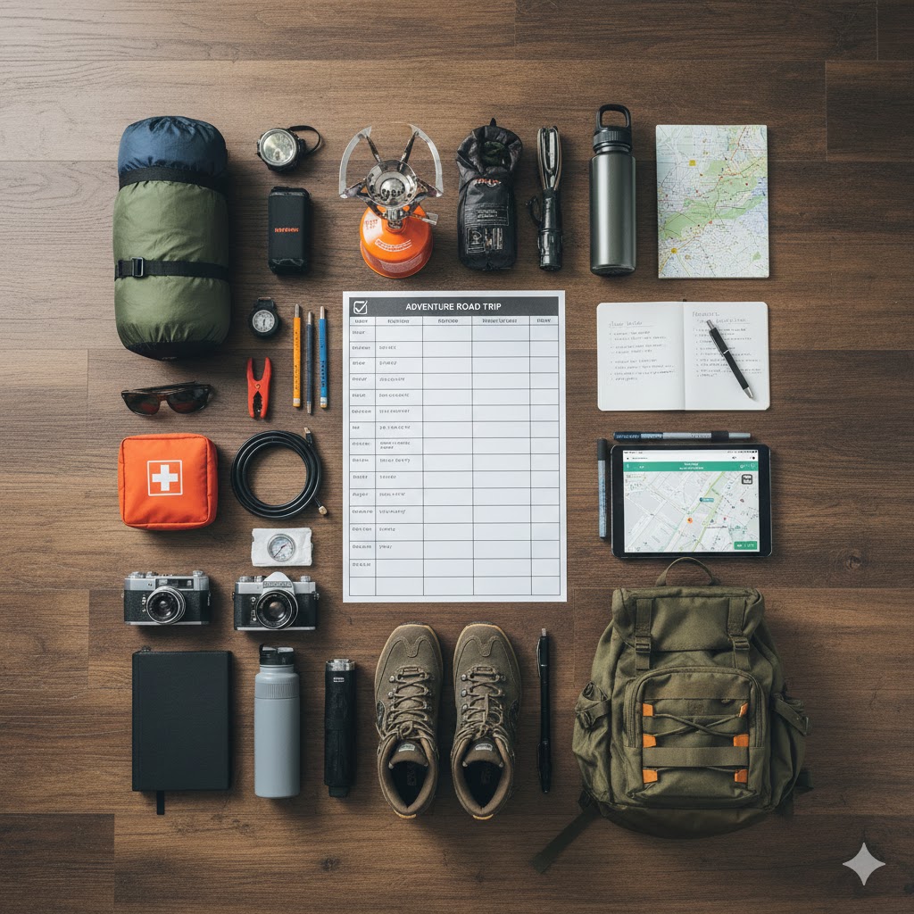 Road trip gear layout